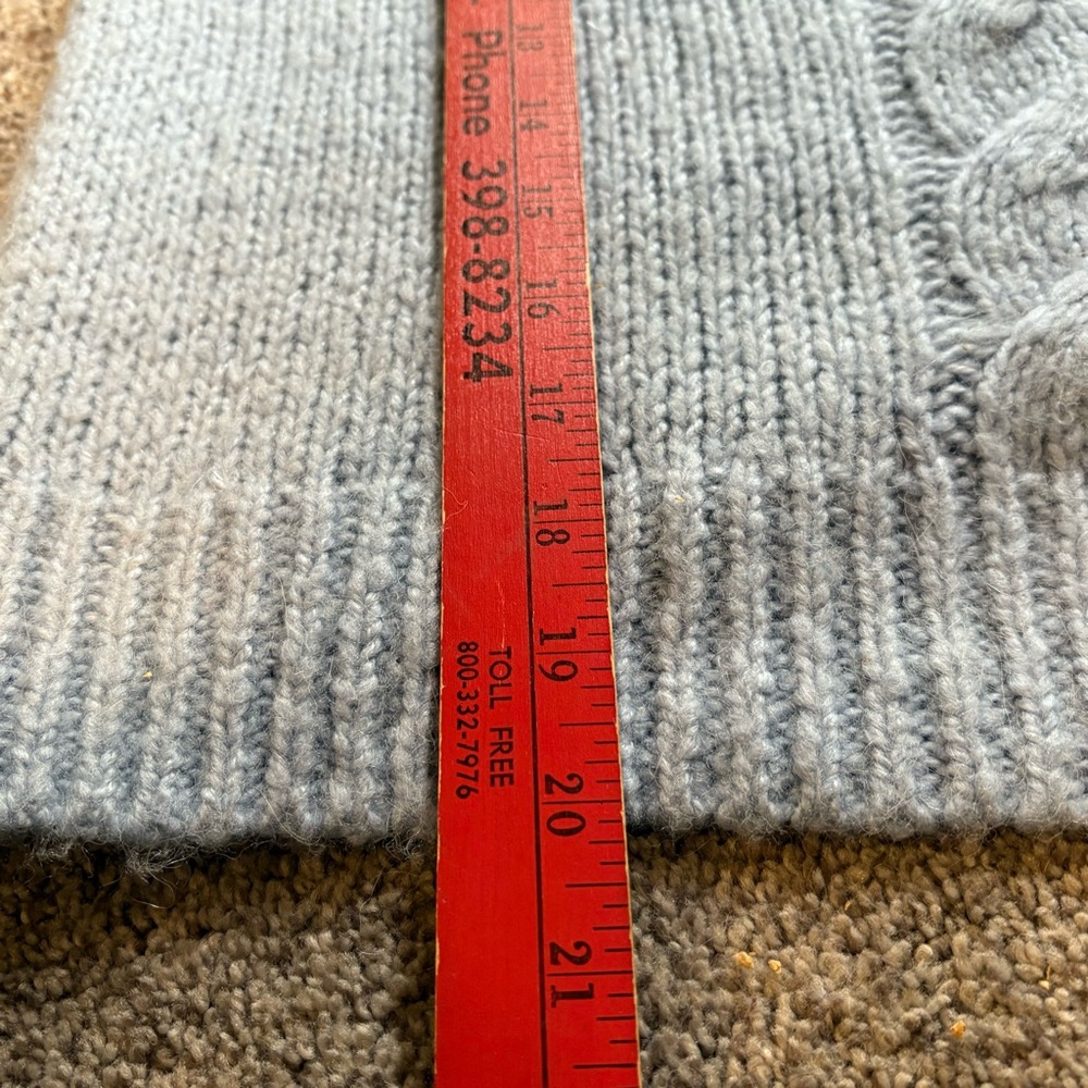 Madewell Bayfront Turtleneck Sweater XS Baby Blue Chunky Cable Knit - Picture 7 of 7